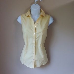 Talbots Yellow Button Down Tank Blouse- 6P